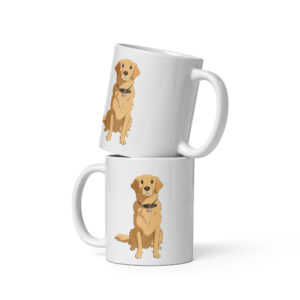 Keep Your Best Friend Close: Custom Illustrated Pet Portrait White Glossy Mug